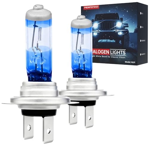 H7 Halogen Headlight Bulbs, 12V 55W, 3800K Warm White, Road Legal, OEM-Grade High Performance, Upgraded Brightness, High/Low Beam Light Bulb Replacement, Long Life, Plug and Play, 2 Pack
