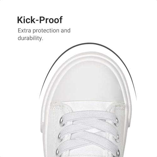 DREAM PAIRS Kids Toddler Sneakers Boys Girls Casual Canvas School Shoes,Size 9 Toddler,All White,SKFN26001K - Thumbnail 4