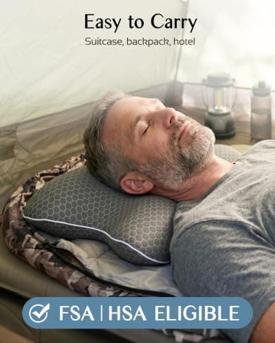 Joynox Travel Memory Foam CPAP Bed Pillow for Side & Back Sleepers, Portable Sleep Apnea Pillow with Storage Bag for All CPAP Masks Users, Washable Neck Support Pillow for Hotels Camping - Thumbnail 2