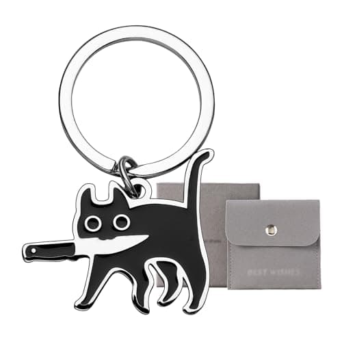 Yeedim Mothers Gifts - Cat Keychain For Teen Boys Teen Girls Women And Men - Black Cat Cool Stuff Accessories Funny Decor And Gag Gifts For Catty Lovers - Image 1