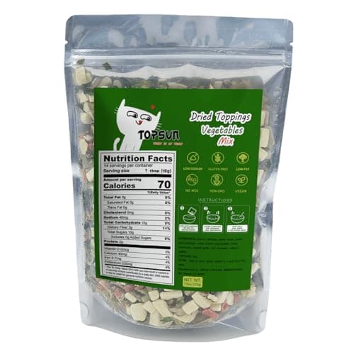Dried Veggie Tofu Mix Ramen Toppings - Extra Protein Natural Umami White Mushroom No Corn, Dehydrated Vegetable Flakes, Gluten-Free No MSG, 7.5oz - Image 1