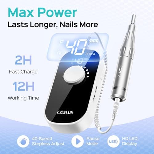 COSLUS E51 Professional Nail Drill Portable Long-Lasting Electric Nail File - Thumbnail 4