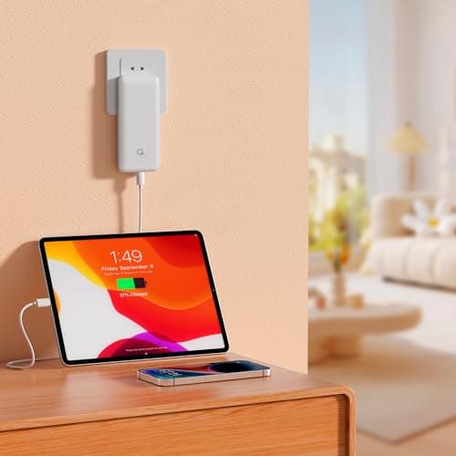 Brand Q Portable Charger with Built-in Cables and AC Wall Plug,Slim USB C Travel Essential Power Bank 10000mAh,External Battery Pack Compatible with iPhone,Samsung,Tablet and All Smart Phones - Thumbnail 6