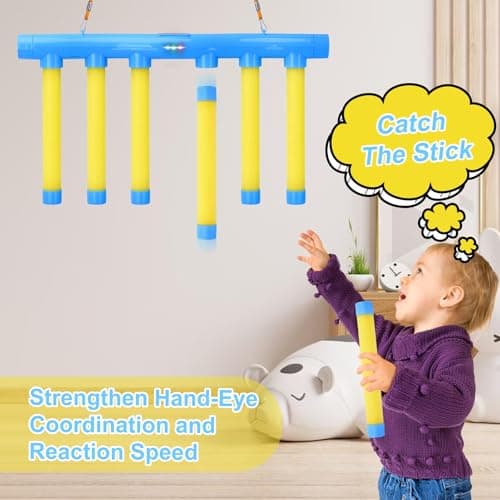 OCES Reflex Stick Game, Reflex Sticks Reaction Training Hand Speed Challenge Game, Upgrade Hand Eye Coordination Training Catching Toy Remote Control 3 Adjustable Speed (Standard) - Thumbnail 2