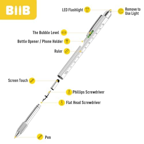 BIIB Fathers Day Gift from Daughter, 9 in 1 Multitool Pen Gifts for Men, Mens Gifts for Fathers Day, Personalized Fathers Day Gift Ideas, Anniversary Birthday Graduation Gifts for Men Him - Thumbnail 5