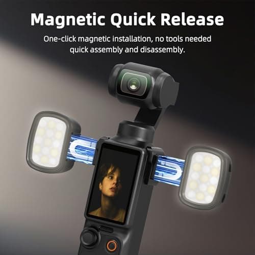 BRDRC 2PCS Pocket 3/4 Magnetic Auxiliary Light, USB C Rechargeable Mini LED Fill Light Attachment, 3 Color Mode & 3-Level Adjustable Brightness for DJI Osmo Pocket 3/4 & Xtra Muse Accessories - Thumbnail 6