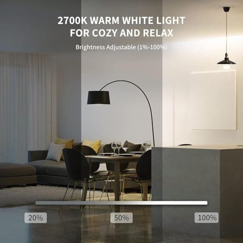YEELIGHT Smart Light Bulbs, Warm White Dimmable LED Light Bulb 60W Equivalent, 900LM, E26, 2700K, Timing Function, WiFi & Bluetooth LED Bulbs, APP Control Work with Alexa and Google Assistant, 1 Pack - Thumbnail 3