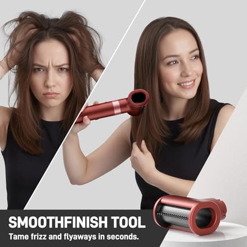 MESCOMB 5 in 1 High-Speed Hot Air Styler, Professional Frizz-Free Hair Dryer Brush, Fast Drying, No Heat Damage Air Styler Wrap for Curl, Volumize, Straighten, Includes Travel Bag (Hot Pink) - Thumbnail 3