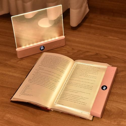 Choudao Tech LED Book Light and Night Light 2 in 1, 3 Color Temperatures & Stepless Dimming, USB Rechargeable Reading Light with Timer for Night Reading (Pink)
