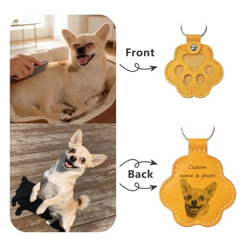Personalised Pet Memorial Keyring,Crafted in USA Custom Photo Keychain with Pet’s Name & Date, Keepsake Gift to Hold Fur & Memories, Dog Cat Loss Sympathy Gift for Pet Owners - Thumbnail 4