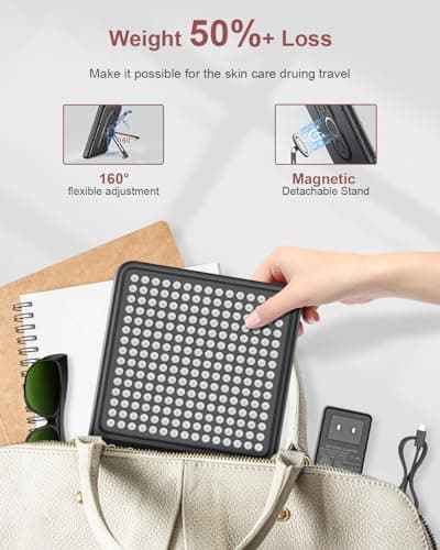 Astarexin Red Light Therapy Panel, 225 Dual-Chip LEDs with 660nm Red & 850nm Near Infrared Light for Face, Skin, Sleep, Body Relaxation, Portable Therapy Panel with Stand & Timer - Thumbnail 4