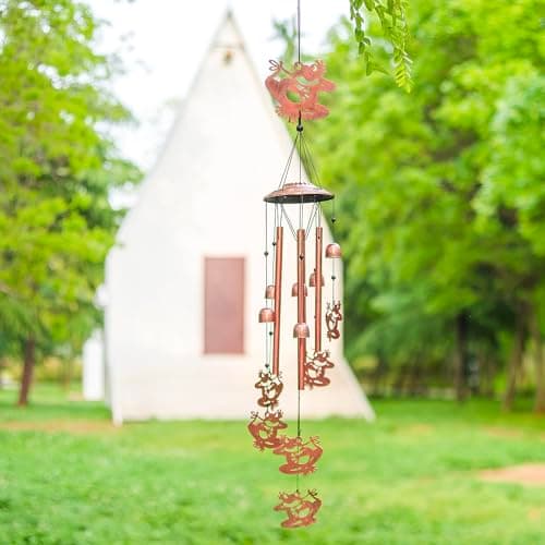 Frog Wind Chimes for Outside,Frog Gifts for Women/Men/Sympathy Memorial/Festival Birthday Gifts Metal windchimes Outdoors/Indoors,Patio,Garden Decor,Yard,Home Decor,Porch - Thumbnail 2