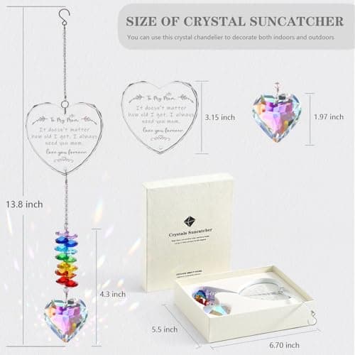 Mom Gift, Mom Birthday Gifts, Crystal Suncatcher Gifts for Mom from Daughter, Happy Mother’s Day - Thumbnail 5