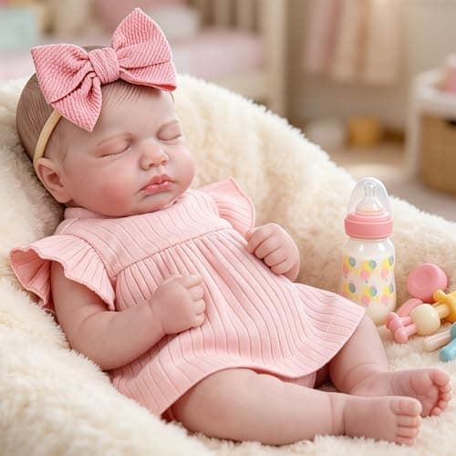 Milidool Reborn Baby Dolls - 20-inch Cute Soft Vinyl Realistic Baby Doll Lifelike Newborn Real Life Baby Dolls with Complete Accessories Toy for 3+ Year Old Girls Gifts, Cuddling, Playtime - Thumbnail 2