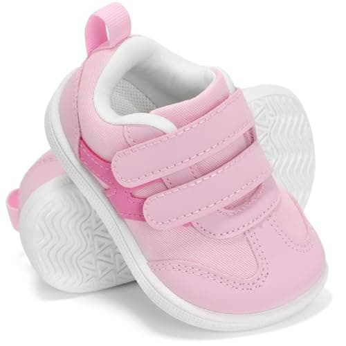 STQ KIDS Flexible Barefoot Casual Shoes for Baby Girl Boy First Walking Shoe 2.5-3 Years Pink Toddler Size 8 - Image 1