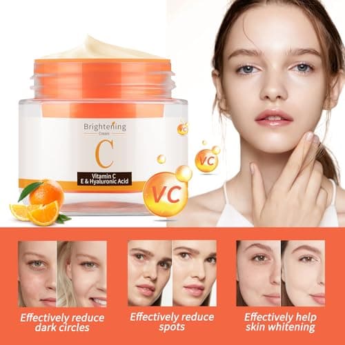 GUOYAOLIFU Vitamin C Face Cream, Vitamin Moisturizer C Creams with Hyaluronic Acid Squalane, V C Cream Face For Fine Lines & Tightening Skin Wrinkles, Antioxidant Firming Cream - Thumbnail 4