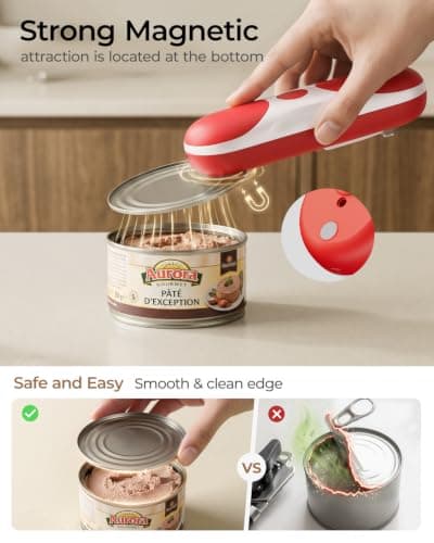 Electric Can Opener, One-Touch Automatic Can Opener, USB Rechargeable Electric Can Opener for Seniors with Arthritis- Cordless Battery Powered, Side Cut, Smooth Edge, Handsfree, for Any Size Cans - Thumbnail 5