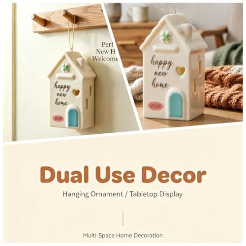 Housewarming Gift for New Home Keepsake, White Ceramic House Keepsake, First Home Gift for Couple or New Homeowners, Moving Into New House Present, Home Sweet Home Decor - Thumbnail 3