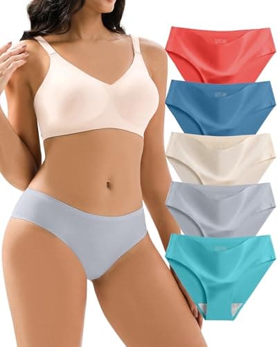 Jaywan Women's Seamless Underwear for Women 5-Pack No Show Panties for Women, Breathable Bikini Underwear for Everyday Wear - Image 1