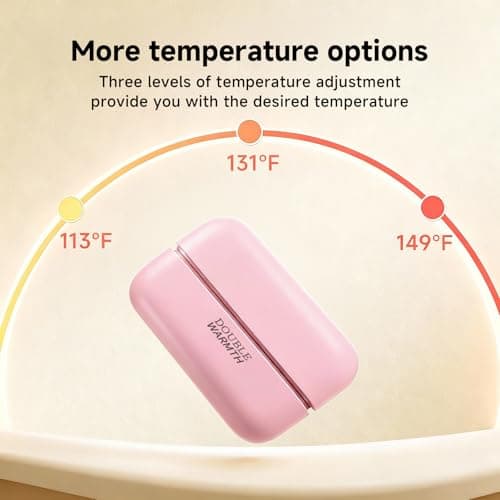 Hand Warmers Rechargeable 2 Pack, AI Electric Handwarmers, Portable Pocket Heater, Gifts for Christmas, Outdoor, Hunting, Golf, Camping Accessories (Pink) - Thumbnail 4