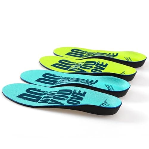 XINIFOOT 2 Pairs Arch Support Shoe Insoles, Comfort Orthotic Inserts for Flat Feet, Feet Pain, Pronation, Running Insoles for Men and Women (Blue + Green) - Image 1