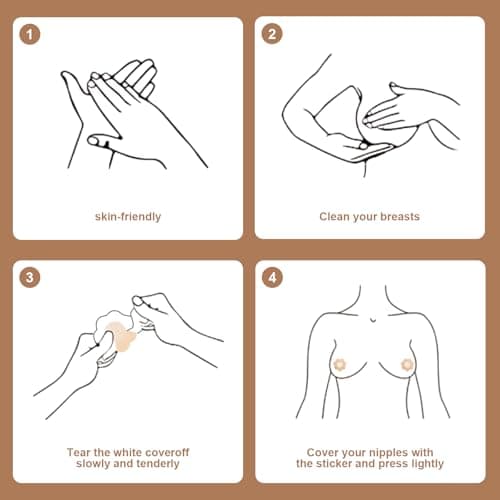 NAYODEUS 100 Pcs Pasties Nipple Covers for Women - Disposable Nipple Pasties Friendly Breathable No-Show Nipple Stickers Nipple Tape. - Thumbnail 4