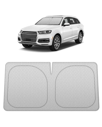 helloleiboo Graphene Car Windshield Sun Shade – 59" x 33" Foldable Car Sun Shade, Advanced Heat Absorption & UV Protection, Universal Fit for Cars, SUVs & Trucks (59 * 33 Inches)
