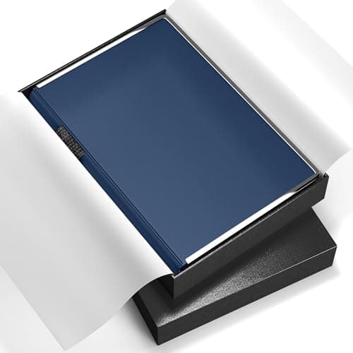 MINICAGIE Journal Notebook for Men Women Gifts Hardcover Leather Mens Journals for Writing 288 Pages 100 Gsm Paper Thick Journaling Notebooks for Work Diary, 5.7x8.3 In, Blue - Image 1