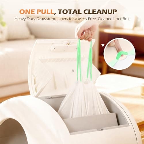 Automatic Cat Litter Box Liners Bags Compatible with MeoWant-SC01 & MeoWant-SC02, Self-Cleaning Kitty Litter Liners Bags, Heavy-Duty Thick Drawstring Replacement Liner Bag 18" x 12.6" (30 PCS) - Thumbnail 3