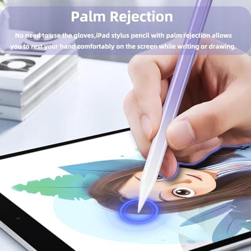 Stylus Pen for iPad 9th & 10th Generation, Battery Indicators Apple Pencil with Palm Rejection Tilt Sensitivity Pen for 2018-2025 Apple iPad 10/9/8/7/6th, Pro 12.9/11/13 M4, Mini 5/6, Air 3/4/5/M2 - Thumbnail 6