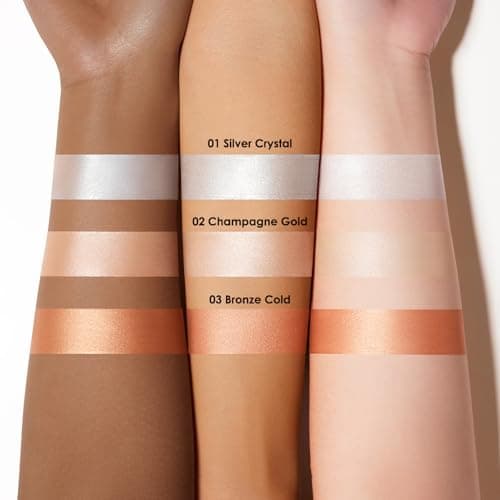 CARSLAN 3D Liquid Highlighter Makeup, Shimmer, Glowing Contour Stick, Smooth & Lightweigh Face Illuminator, Moisturizing, Blendable Cream Highlighter Dewy Finish, 03 Bronze Cold - Thumbnail 4