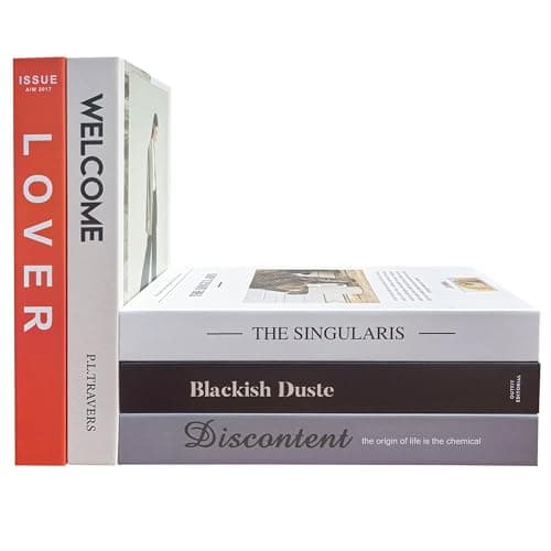 5 PCS Decorative Faux Books Set for Home Decor, Foldable Designer Book Not Real Books(Cardboard) Decor for Coffee Table, Bookshelf, Shelf Styling, Living Room & Office Display, Editorial Style - Image 1