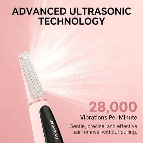 Aviowish Sonic Dermaplaning Razor for Women face – Beginner-Safe & Sensitive Skin Friendly, Controlled Exfoliation to Remove Peach Fuzz & Dull Skin – 3 Precision Speeds – 12 Blades&LED Light - Thumbnail 6