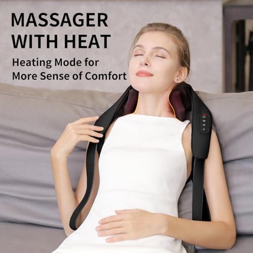 Shiatsu Neck Massager for Pain Relief Deep Tissue, Cordless Shoulder and Back Massager with Heat, Kneading Whole Body Massager Use for Home Office Car, Gifts for Mom Dad Him Her - Thumbnail 3