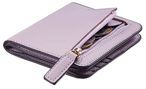 Gostwo Slim Wallet for Women, Credit Card Holder Small Wallet, RFID Blocking Wallet, Compact Bifold Luxury Genuine Leather Pocket Passport Wallet Ladies Girls Mini Purse Travel with ID Window, Purple - Thumbnail 2