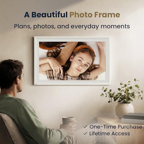 21.5-Inch Smart Digital Calendar & Photo Frame for Family, Large Wall Planner with Auto-Sync to Apple, Google & Outlook, Touchscreen Display with Chore Chart, To-Do Lists & Meal Planner, No Subscription, White Frame - Thumbnail 4