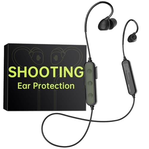 syndesmos Shooting Ear Protection, Bluetooth Hearing Protection for Shooters, 26 dB Noise Reduction Electronic Shooting Ear Buds, Ear Protection for Range, Hearing Protection, Black-Green