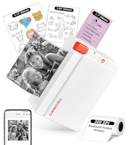 ORGBRO Sticker Printer Machine, X3 Mini Printer Print Pods Portable Thermal Inkless Sticker Maker, 2-3 Inch 300 DPI Bluetooth Pocket Printers for Smartphones, Notes, Journal, Photos, DIY, Kids Gift - Image 1