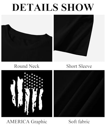 KESIHAN American Flag Shirt Patriotic Shirts for Men Crewneck Casual Mens Vintage 4th of July Graphic Tees - Thumbnail 6
