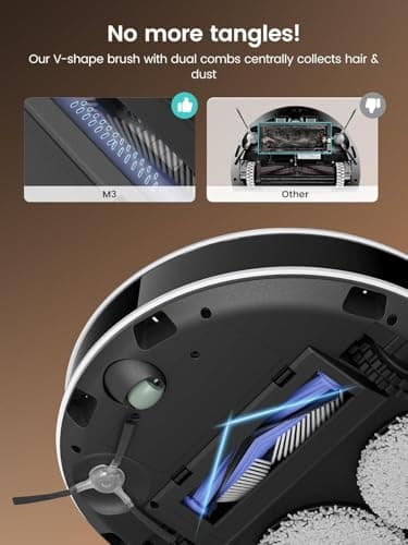 Lefant Robot Vacuum and Mop, 12000Pa Suction, 90-Day Self-Emptying, Obstacle Avoidance, Auto Mop Washing&Drying, All-in-One for Pet Hair Carpet, 5G WiFi Alexa/APP/iWatch Control, M3 - Thumbnail 5