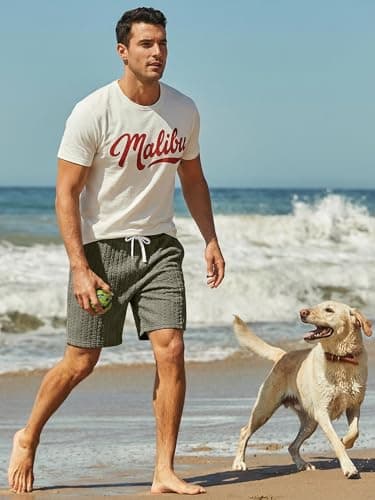 JMIERR Men's 7.5 Inch Lounge Sweat Shorts - Stretch Elastic Waist Drawstring Workout Casual Shorts with Pockets for Gym, Running, Jungle Green, X-Large - Thumbnail 3