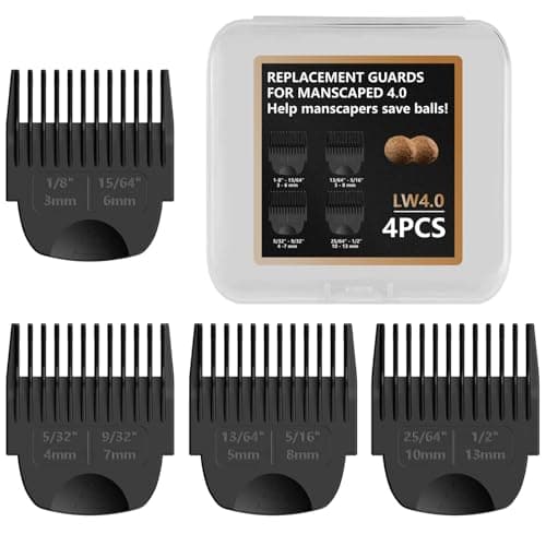 4 Pack Guards for Manscaped Lawn Mower 4.0 - Adjustable Lawnmower 4.0 Trimmer Guards with Organizer, Waterproof Guide Comb Replacement for Manscaped 4.0 Attachments, Cutting Lengths from 1/8" to 1/2" - Image 1