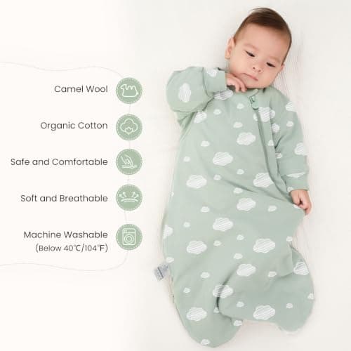 Unisex Sleeping Bag for Babies and Toddlers 1.0 Tog Sleep Sack 0-6 Months, Baby Sleep Sack, Newborn Sleep Sack, Wearable Blanket Baby, One Piece Long Sleeves, Gifts for Toddlers - Thumbnail 2