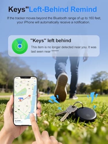 AI.QVOKA Tracker Tags, Smart Tag Work with Apple Find My (iOS Only), Waterproof Luggage Tracker, Key Finder for Luggage, Keys, Wallet, Bike, Bags (Black, 4 Pack) - Thumbnail 3
