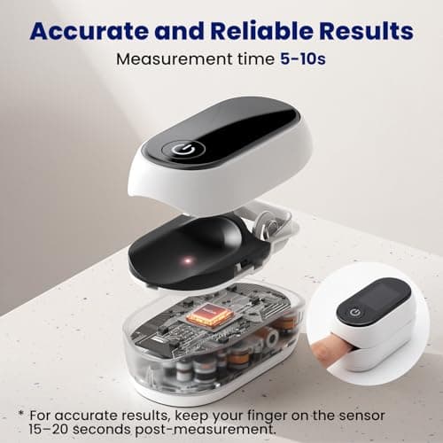 Bluetooth Pulse Oximeter Fingertip, Smart Blood Oxygen Saturation Monitor with App for Sports & Aviation, Accurate SpO2 & Heart Rate Reader with Full OLED Screen, Perfusion Index, Batteries Included - Thumbnail 2