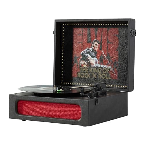 Arkrocket x Elvis Bluetooth Protable Record Player 3-Speed Bluetooth Input and Output Turntable Built-in Speakers with Magnetic Cartridge Auto Off - Elvis Presley '68