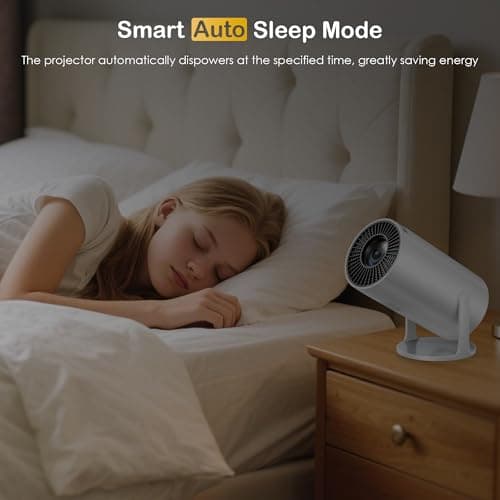 Sainellor 270° Rotatable Projector, Native 1080P Full HD Ceiling Cinema for Bedroom, Electric Keystone, 4K Supported, Wired Screen Mirroring, Portable Projecteur - Thumbnail 6