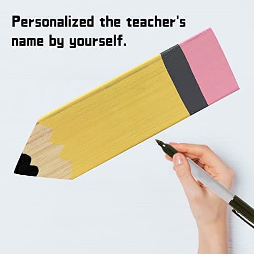 AMINORD Teacher Gifts - Teacher Name Pencil Holder - Teacher Christmas Gift for Women Men Desk Sign Classroom School Office Decor - Thumbnail 3