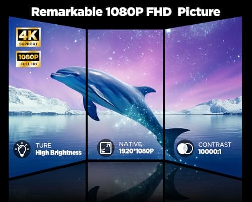 [Built-in Apps] Smart Projector with WiFi and Bluetooth, VIZONY Native 1080P Projector with Streaming APPs, Dolby Audio, Portable Mini Projector for Indoor Outdoor Use - Thumbnail 4