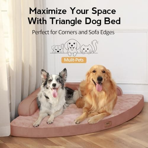 MEKIY Large Orthopedic Dog Bed with Sides XXXL Dog Beds with Removable Washable Cover Non-Slip Waterproof Pet Bed for Extra Large Dogs - Pink XXXL - Thumbnail 4